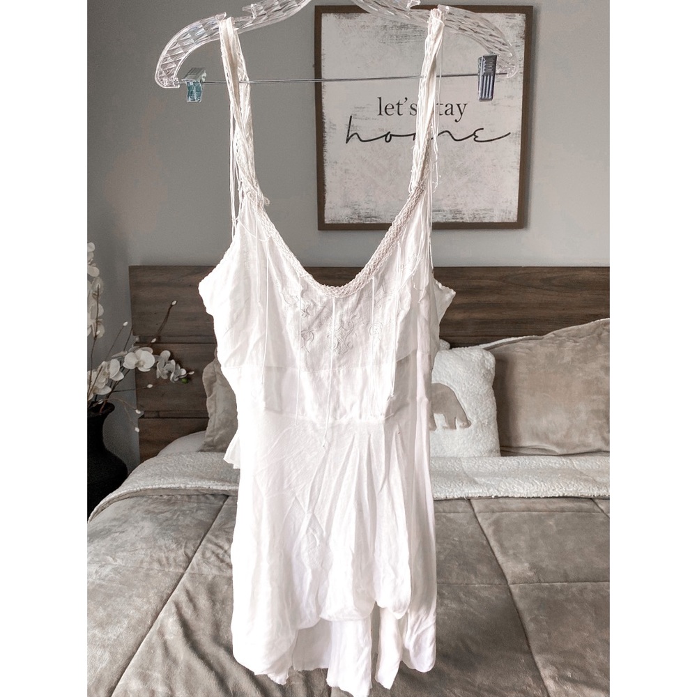 Free People White Lace Tank